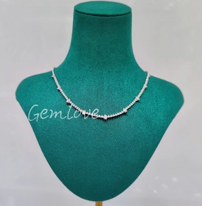 Collar de diamantes de lujo para mujer-Laboratorio de oro de 18 quilates-collar de boda de diamantes redondos cultivados-Accesorios de joyería de moda - Product Image 1