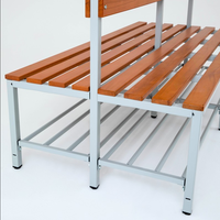 Porte-manteau double face moderne avec banc à chaussures et étagère de rangement réglable 3-en-1 en bois et métal pour salon