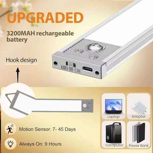 Luce Notturna Ultra-sottile con Sensore di Movimento e Ricarica Magnetica USB, Illuminazione per Armadio, Luce Multiuso per Interni - Product Image 4