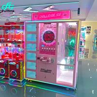 FunTime Machine à Primes Transparente Rose, Taux de Gagnant Réglable, Faible Encombrement, Attrape-Cadeaux d'Arcade