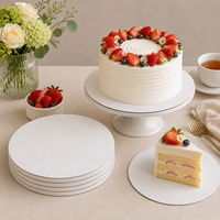 Plateau à gâteau rond, lot de 6, en papier ondulé résistant à la graisse, pour boulangerie, vente au détail et livraison