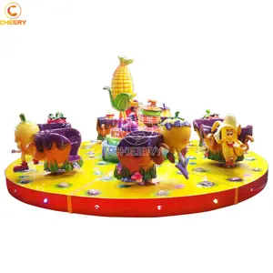New Arrival kiddie amusement park equipment rotating coffee cup Fruit Party turntable ride