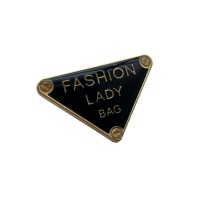 Plaque de marque triangulaire 41MM - Accessoire logo métallique pour sacs, sacs à main et chaussures