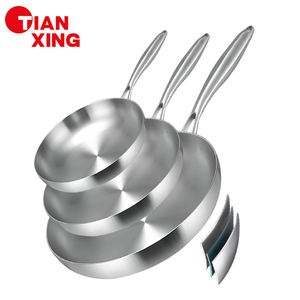 Sartén <span class=keywords><strong>de</strong></span> Acero Inoxidable <span class=keywords><strong>de</strong></span> Triple Capa TIANXING, Resistente, <span class=keywords><strong>de</strong></span> 20-30 cm, Apta para Inducción - Product Image 1