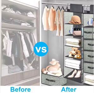 Organizador de Ropa para Armario con Diseño Moderno, con Cinco Cajones Resistentes para Bolsos de Mujer - Product Image 6