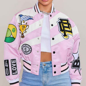 Chaqueta Varsity de Béisbol para Mujer, Última Moda, Superventas, Personalizada, Precio Razonable, Impresa en Lona, Transpirable para Invierno - Product Image 1