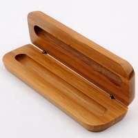 Boîte porte-stylo en bambou pour stylos en bambou, métal et bois écologiques de haut niveau avec logo gravé