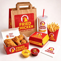 Boîte en carton personnalisée pour la restauration rapide, pliable, pour frites, poulet, hamburgers, à emporter, avec logo imprimé