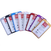 Porte-badges en alliage d'aluminium en gros usine, logo personnalisé disponible, modèle LCX-3, étuis pour cartes d'étudiant et permis de travail pour employés