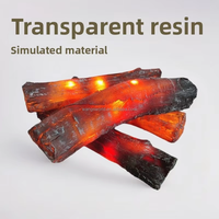 Bâtons de charbon de bois et grappes de bois de chauffage en résine transparente pour décoration de cheminée – Approvisionnement direct usine