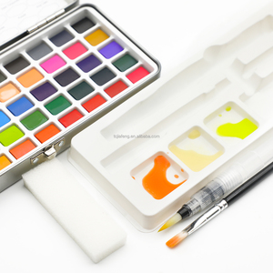Juego de Pinturas de Acuarela Sólida Artecho de 50 Colores para Papel, Lienzo y Vidrio con Pincel Incluido - Product Image 3
