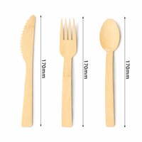 Kit de Couverts en Bois Jetables en Gros 3-en-1 (Fourchette, Couteau, Cuillère) Emballés Individuellement – Ensemble de Couverts Personnalisés pour Camping et Pique-nique en Extérieur