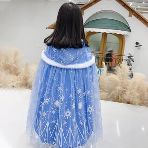 Cape en polyester pour filles, style Princesse Frozen, avec lacets, manteau chaud pour enfants, automne/hiver - Product Image 2