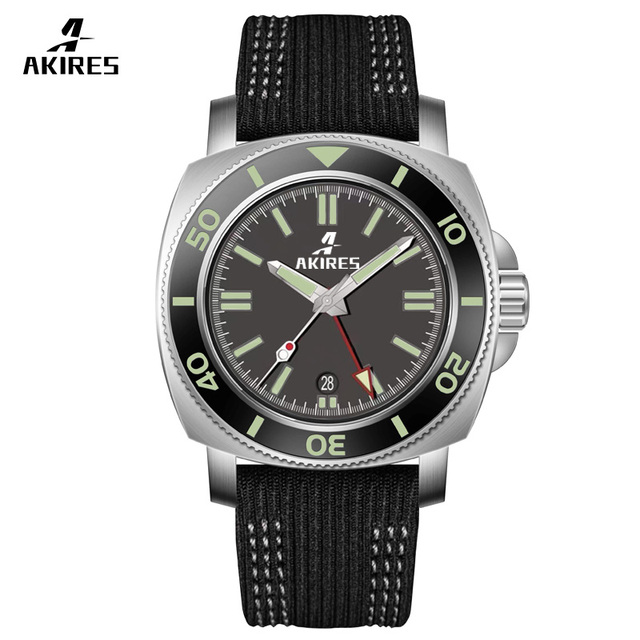 GMT Watch Print Brand 40mm Case Bezel Ceramic Blue Dial GMT Nh34 Nh35 Automatic Movement Diver Mechanical Watch
