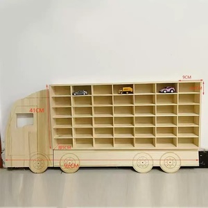 Estante de Almacenamiento de Juguetes Compatible con Camiones <span class=keywords><strong>Hot</strong></span> <span class=keywords><strong>Wheels</strong></span> con 80 Ranuras <span class=keywords><strong>Caja</strong></span> de Almacenamiento de Madera Resistente Diseño Moderno para Niños - Product Image 4