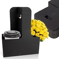 Porte-boissons jetable avec poignée, porte-gobelets en papier pour boissons chaudes et froides, porte-gobelets à emporter pour la livraison de nourriture