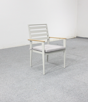 Ensemble de table et de chaises de salle à manger d'extérieur en aluminium, meubles de jardin en métal durables et imperméables pour hôtel, patio, utilisation en extérieur