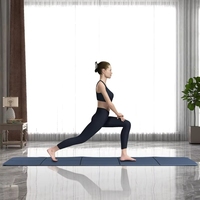 Tapis de yoga et d'exercice large, antidérapant, pliable et compact, en matériau TPE, pour le voyage, le Pilates, la gym à domicile et la sieste, résistant à l'eau