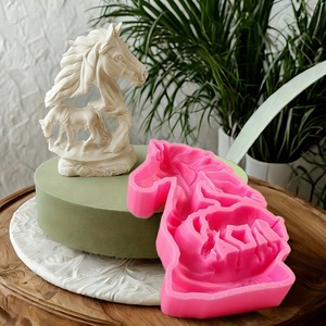 Horse Head Silicone Mold 3D Relief For Cake Candle Plaster Home Decoration DIY Crafts - Product Image 1