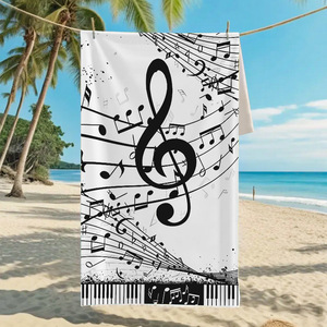 MB880 Toalla de playa de felpa de microfibra de alto poliéster Suave de secado rápido Impreso digital Logotipo de la novedad Gimnasio en casa Algodón Piscina Natación - Product Image 1