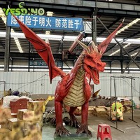 Modèle de dragon volant 3D personnalisable Dragon de feu animatronique réaliste pour enfants à monnayeur avec fumée de bouche Parcs à effets de feu