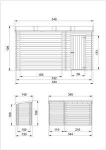 M205 Herramienta de madera duradera Cobertizo de troncos 3,64 M X 2M 4.9m3 Capacidad Almacenamiento al aire libre Muebles de jardín 146x199x348cm Inspirado en la naturaleza - Product Image 4