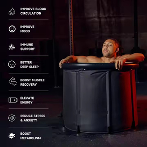 <span class=keywords><strong>Baignoire</strong></span> à glace isotherme recyclée améliorée avec thermomètre intégré, tapis <span class=keywords><strong>noir</strong></span>, pour soins de santé, usage universel - Product Image 6