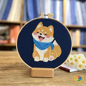 Kits de broderie au poinçon faits main, design grenouille de dessin animé, art populaire, pour débutants enfants et adultes, technique de point de croix - Product Image 2