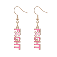 Boucles d'oreilles pendantes en gros avec ruban rose de sensibilisation au cancer du sein, émail et strass, pendentifs cœur et papillon, cadeaux de charité pour femmes