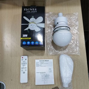 Ventilateur de plafond LED moderne facile à installer, 18W, avec télécommande, douille E27, pour salon - Product Image 1