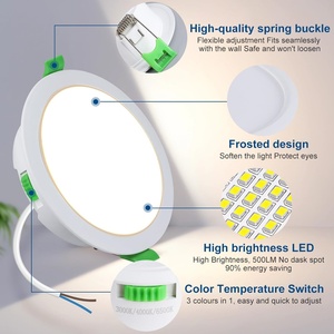 1PCS Dimmable Led Downlight 9W CCT <b>Switch</b> Button Recessed Ceiling <b>Light</b> - Product Image 5