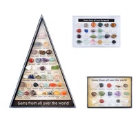 Ensemble de mini spécimens de cristaux naturels, kit d'éducation scientifique pour enfants, boîte de collection de minéraux pour l'enseignement en classe