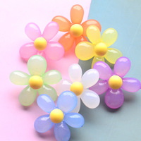 Perles acryliques semi-transparentes couleur gelée 39x40mm en forme de fleur à 5 pétales avec trou arrière pour DIY, attaches pour cheveux, chaînes de téléphone RTJ018 (vente en gros)