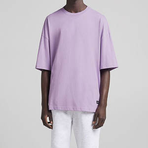 Camiseta Holgada de Diseño, Estilo Urbano, Informal, Cuadrada, Fabricada en 100% Algodón, Cuello Redondo, Camisetas Lisas para Hombre - Product Image 2