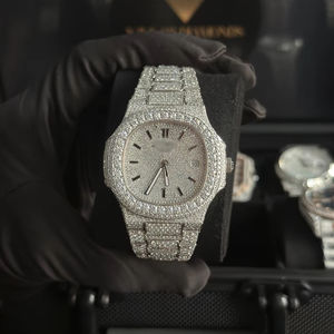 Reloj de Diamantes Hip Hop Bling para Hombre, Reloj de Pulsera de Cuarzo Plateado de Lujo, Relojes de Moda Resistentes al Agua, Gran Venta - Product Image 1