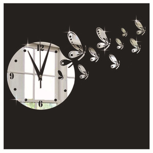Creativo 3D farfalla acrilico specchio digitale orologio <span class=keywords><strong>da</strong></span> parete elegante soggiorno divano muto casa adesivo <span class=keywords><strong>da</strong></span> parete orologio <span class=keywords><strong>da</strong></span> parete - Product Image 2
