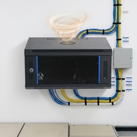 Armoire de serveur murale 6U 19 pouces, coffret de données verrouillable avec porte en verre trempé, en acier laminé à froid pour projets informatiques et télécommunications