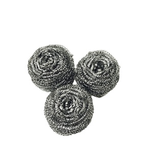 Steel Wool Scrubbers Cleaning Sponges Metal Wire Scourer Sponge <strong>Heavy</strong> <strong>Duty</strong> Scourer Stainless Steel Silver Opp Bag Durable - Product Image 1