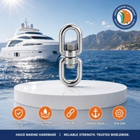 Chaîne d'ancre marine en acier inoxydable 316, pivotante, double œil, manille à œil, 12*123mm, anneau rotatif pour gréement, matériel pour yacht et bateau