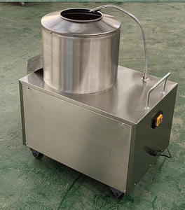 Éplucheuse de pommes de terre commerciale sur pied, 240 kg/h, 1500 W, en acier inoxydable, type brosse, capacité de production unique de 15 à 25 kg - Product Image 4