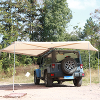 Tente de toit de voiture à 270 degrés avec poteau en aluminium portable de style moderne PVC toboggan auvent pare-soleil toile tissu pour 2 personnes en gros