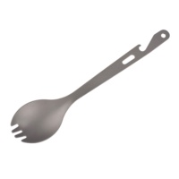 Spork de titanio para exterior/interior, abridor de botellas