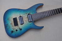 Flyoung Blue Burst 7 Strings Electric Guitar Stringed Instruments Burl Maple Veneer Guitar