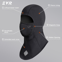Masque facial en polaire thermique coupe-vent pour le ski, le vélo et la moto en plein air par temps froid, avec fermeture magnétique