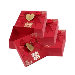 Compatto, facile da trasportare rosso per gli ospiti, confezione regalo per damigella d'onore di lusso, appositamente progettata