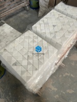 Carreaux de luxe en forme de triangle pour cuisine et salle de bain, mosaïque murale en métal, marbre et pierre, carreaux de sol