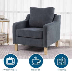 Offre Spéciale chaise d'appoint à cadre en bois massif de style moderne avec oreiller <span class=keywords><strong>lombaire</strong></span> épais doux <span class=keywords><strong>coussin</strong></span> de <span class=keywords><strong>fauteuil</strong></span> de canapé démontable de grande taille - Product Image 3