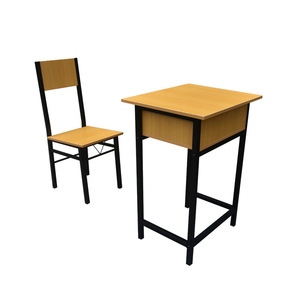 Ensemble pupitre et chaise en bois grainé MG-K32, bois massif, pour élèves du primaire et du secondaire, usage en classe - Product Image 5