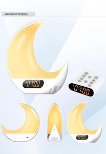 2023 mô hình mới nóng bán nửa mặt trăng Đồng hồ báo thức kỹ thuật số mặt trời mọc thức dậy đồng hồ với ánh sáng ban đêm Đồng hồ bàn thay đổi màu sắc - Product Image 5