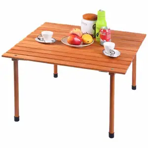 Wholesale Multifunctional Rustic Square Furniture Balcony Dining Picnic Camping Small Portable Wooden Outdoor Folding Table